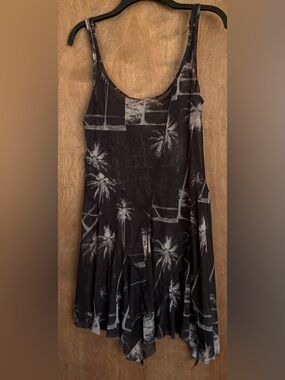 Urban Outfitters Sheer Palm Tree Mesh See Through Dress Size M Black